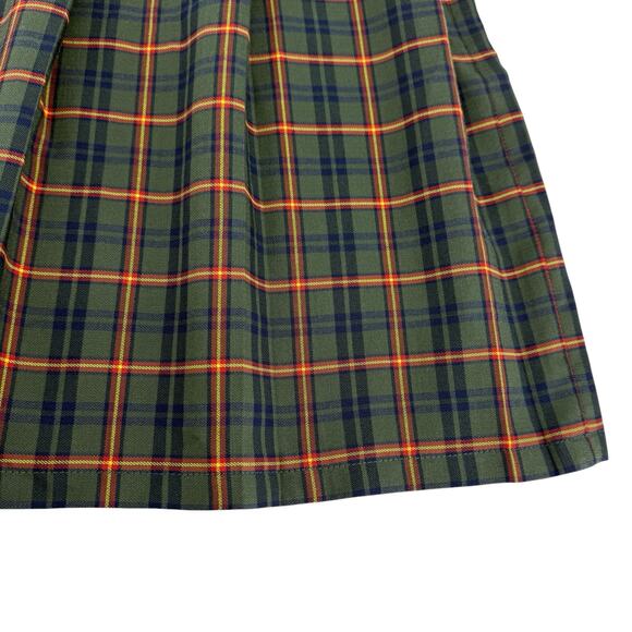 ASOS Design Curve Plaid Pleated Skirt Green Navy Size 24 Dark Academia Preppy - Picture 2 of 16